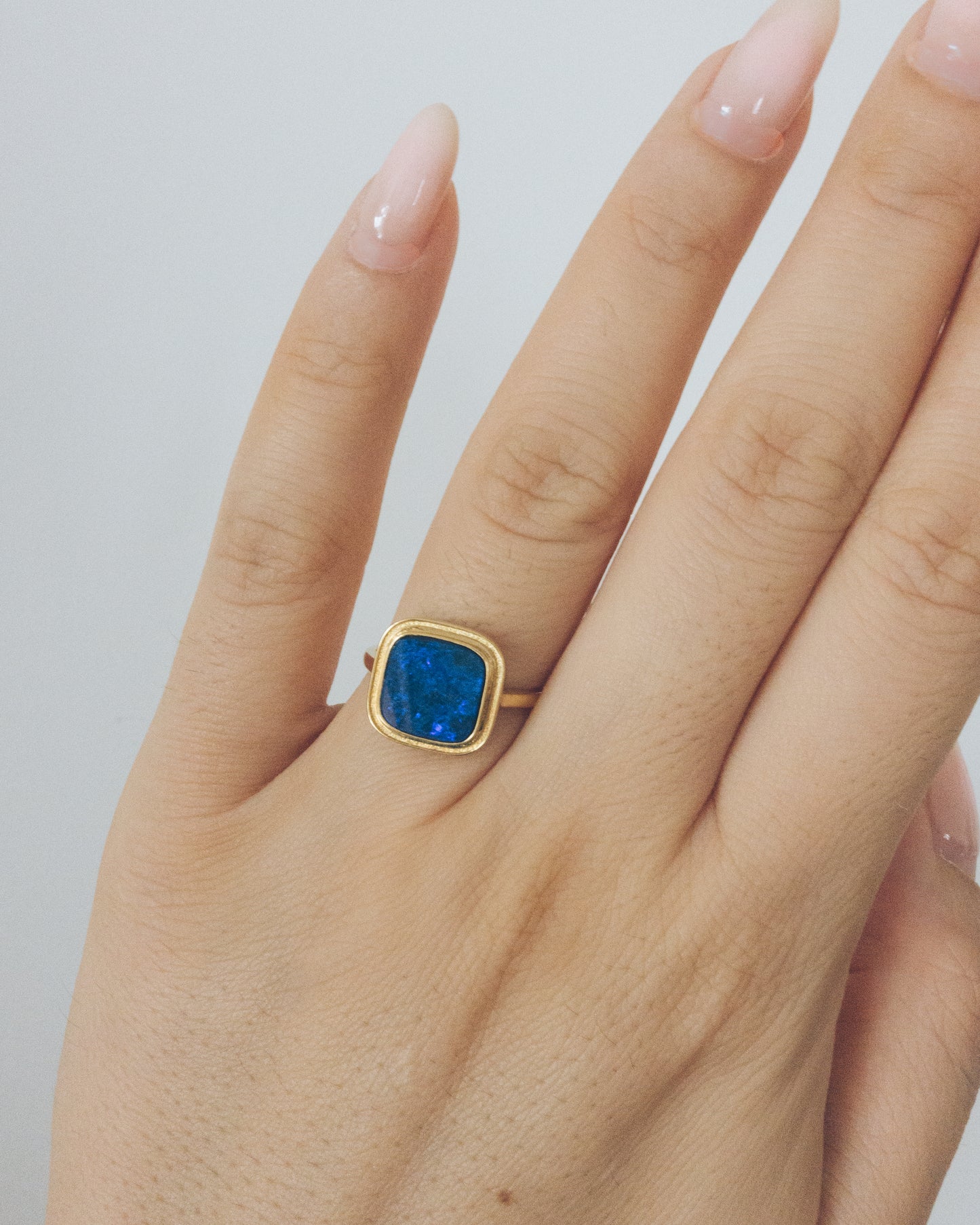 Australian Blue Fire Opal Ring
