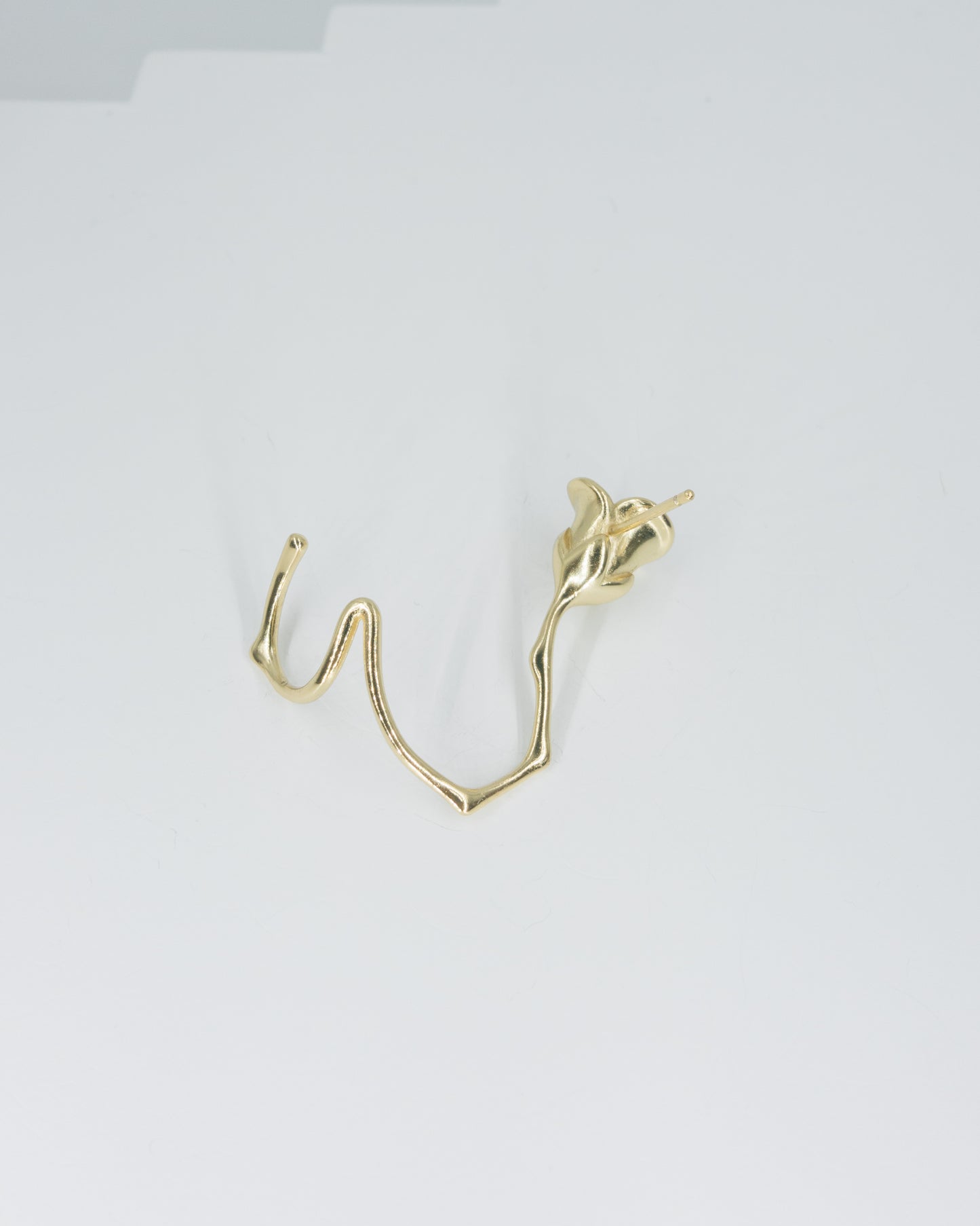 Everlasting Rose Single Earring with Cuff