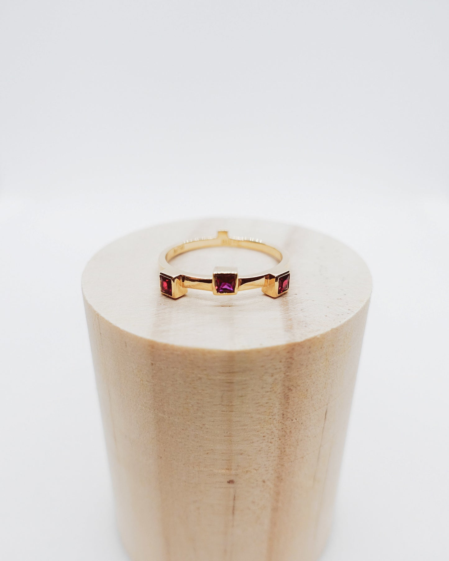 three rubies crown ring