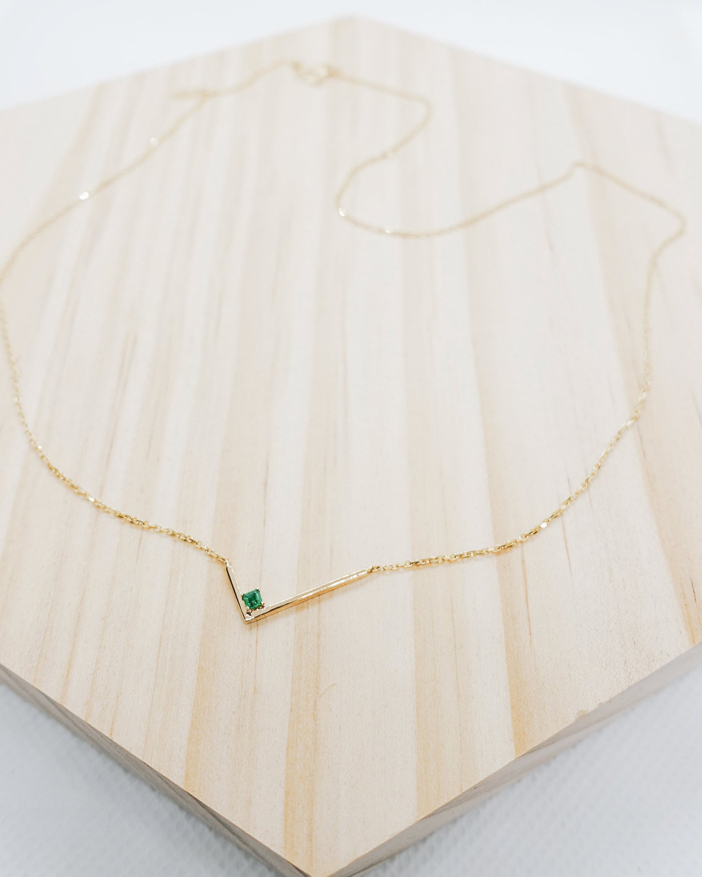 geometric emerald necklace