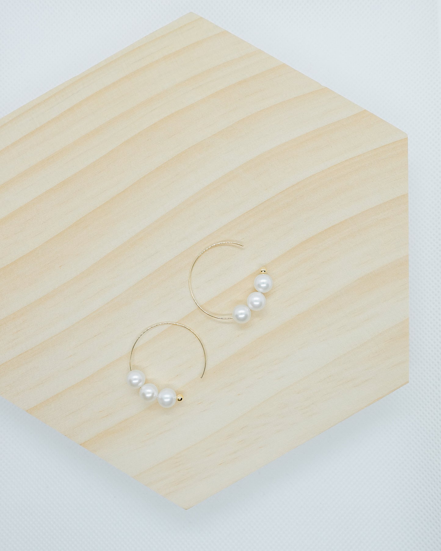 Triple Pearl Threader Hoops