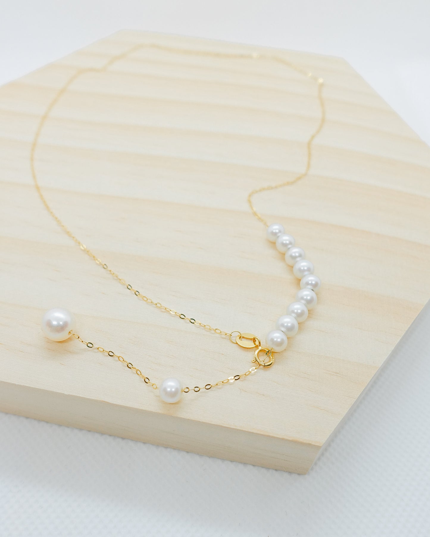 multi-ways pearls lariat necklace