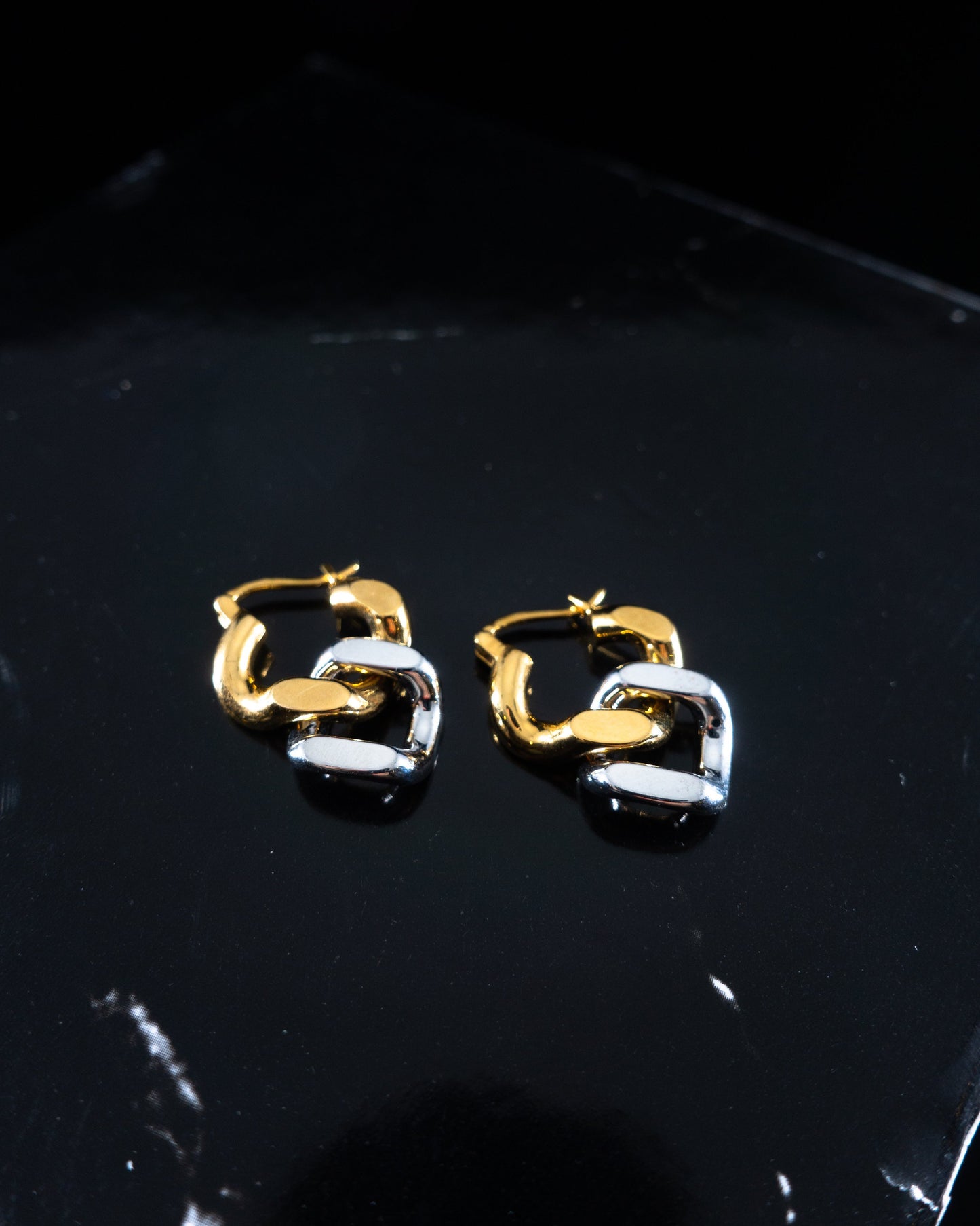 "Parker" two-tone links earrings