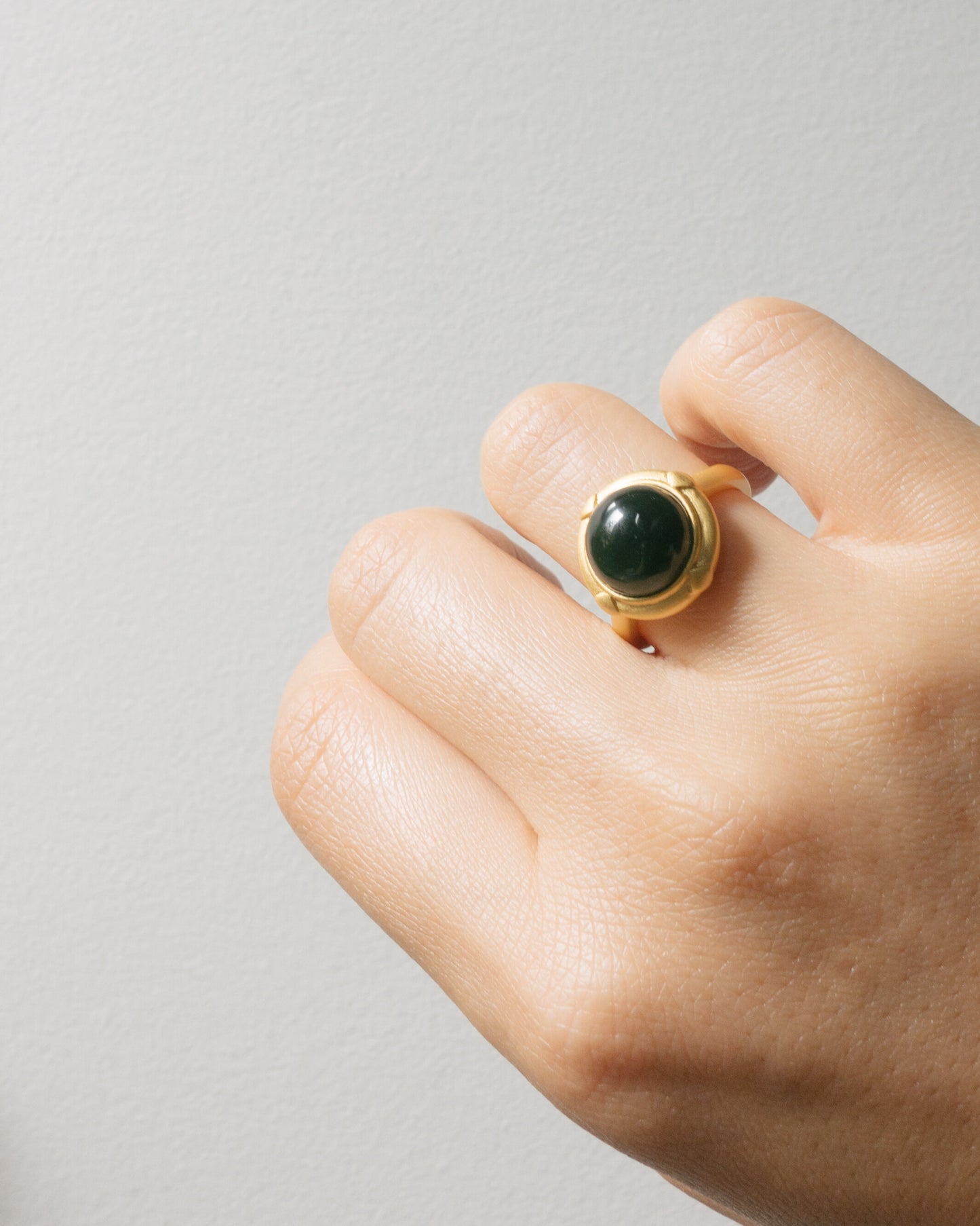 "Monet" green jade ring
