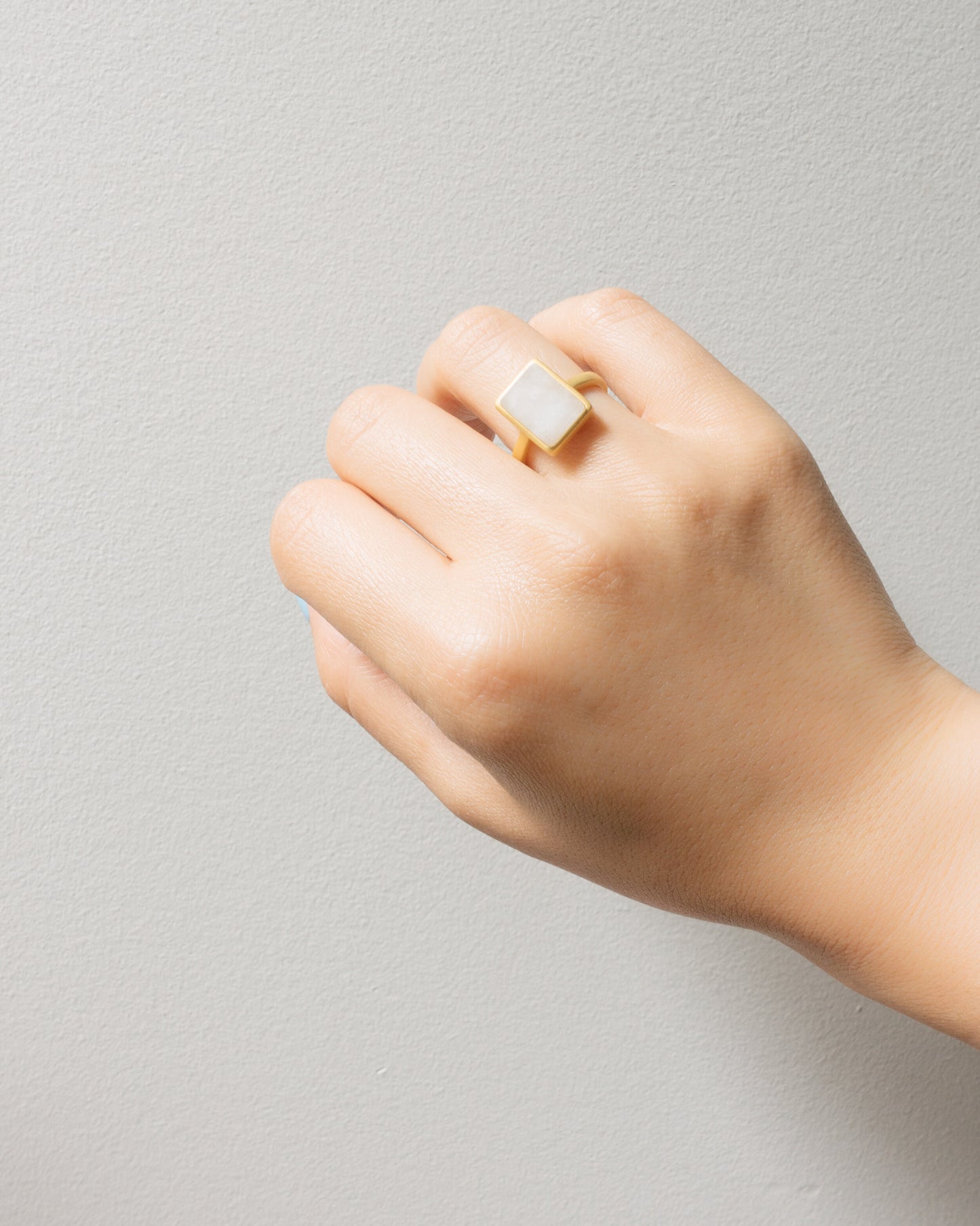 "Blisse" rectangular nephrite jade ring