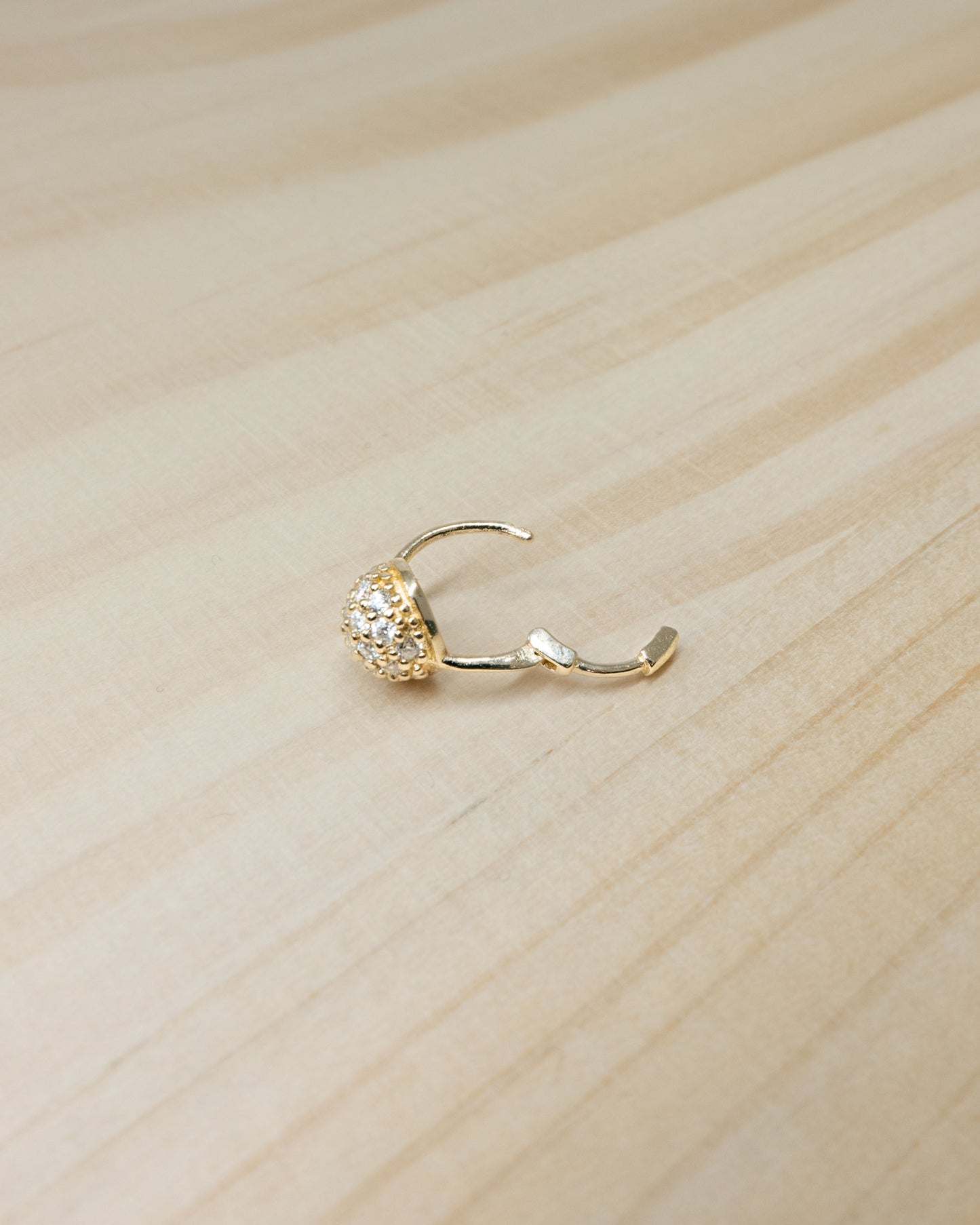 Pavé Moissanite Ball Hoop