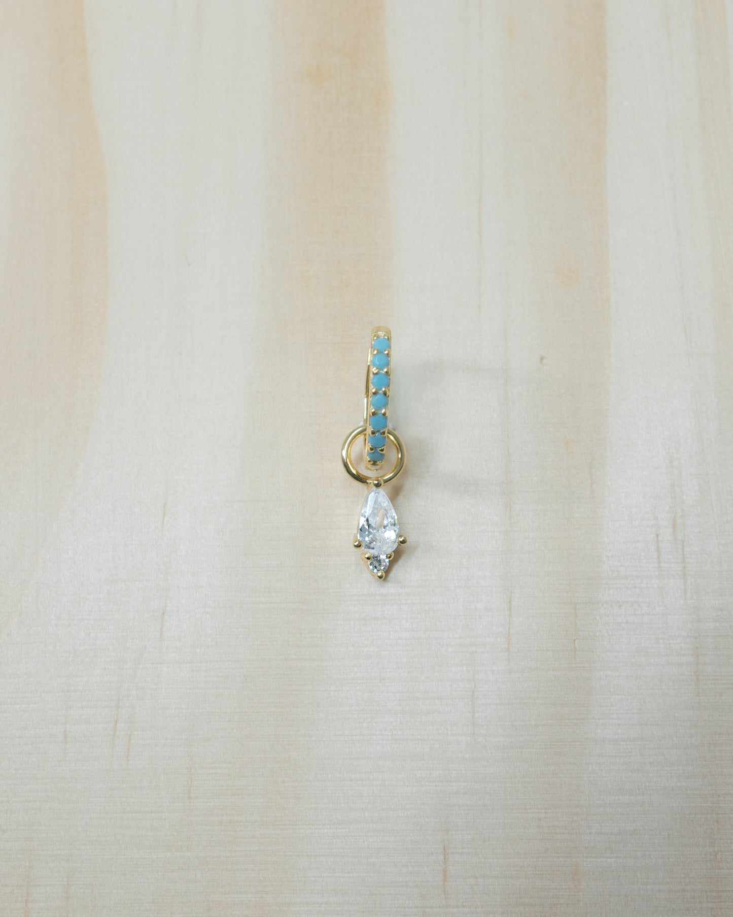 Single Tear Drop Hoop Charm