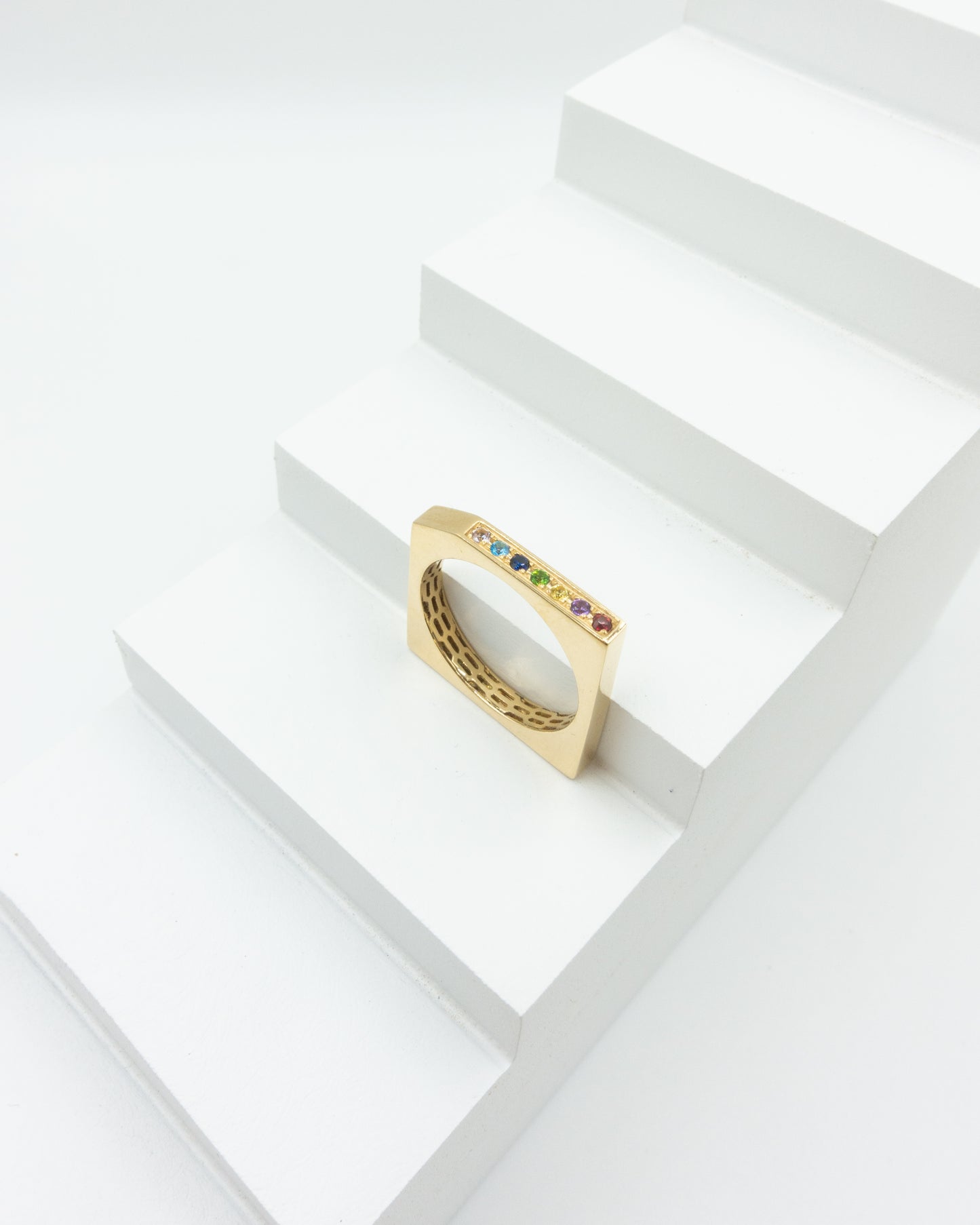 Rainbow Square Ring