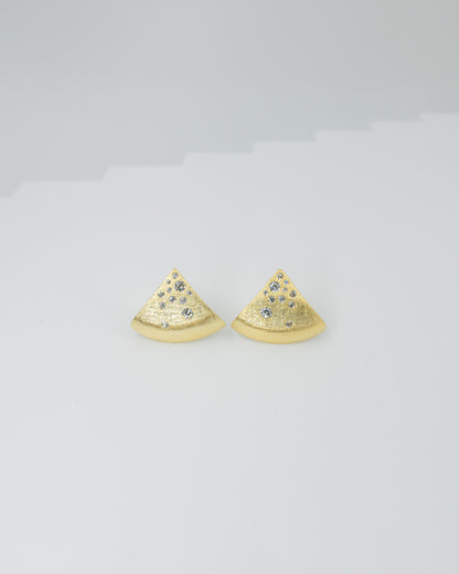 Curved Triangle Hugging Stud Earrings