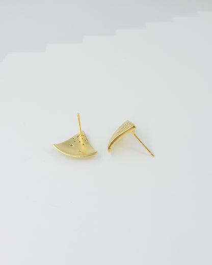 Curved Triangle Hugging Stud Earrings