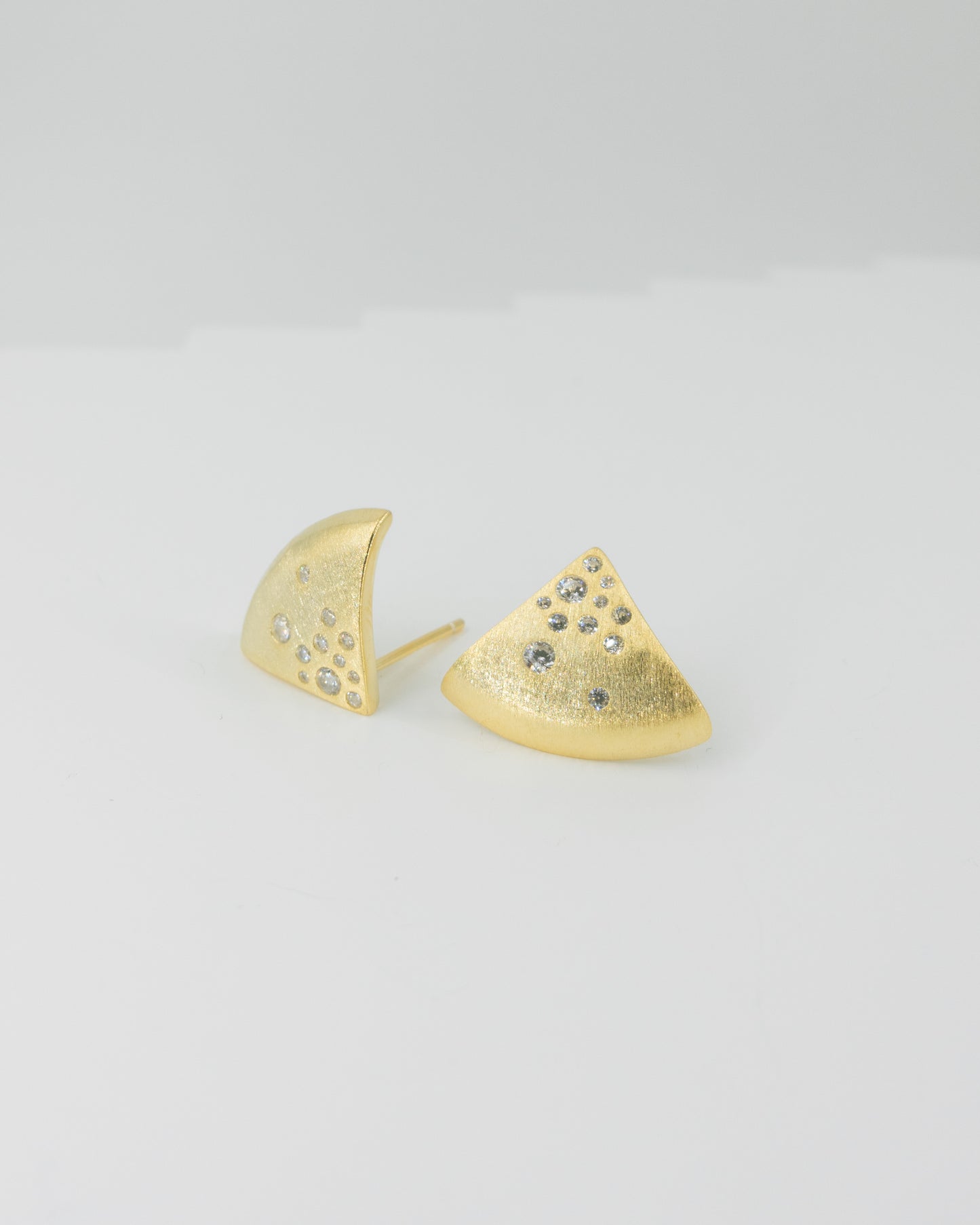 Curved Triangle Hugging Stud Earrings