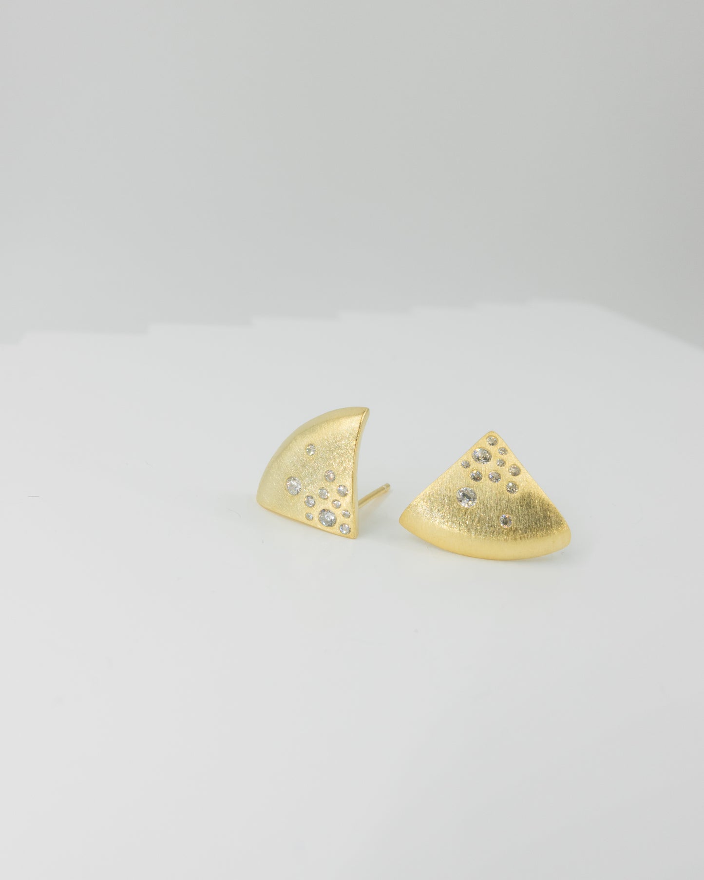 Curved Triangle Hugging Stud Earrings