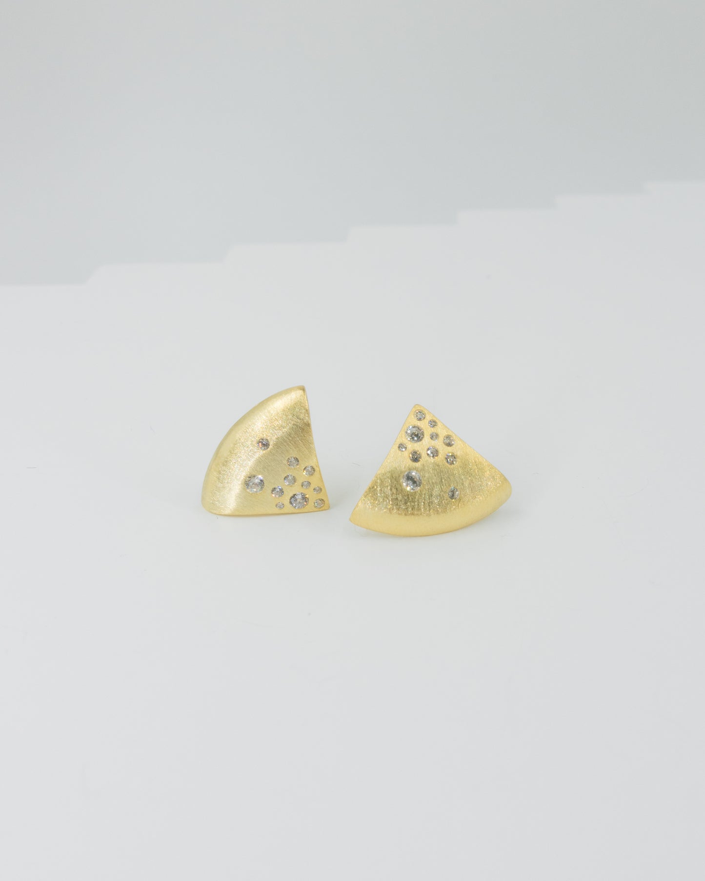 Curved Triangle Hugging Stud Earrings