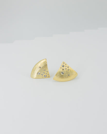 Curved Triangle Hugging Stud Earrings