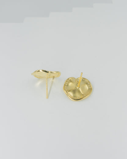 Pavé Zirconia Leaf Stud Earrings