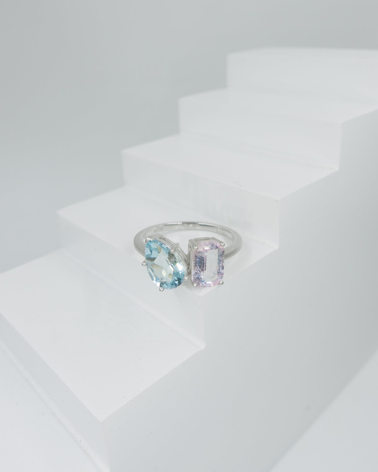 Aquamarine + Morganite Duo-Stone Ring