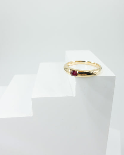 Minimal Ruby Dome Ring