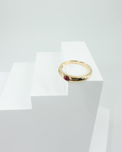 Minimal Ruby Dome Ring