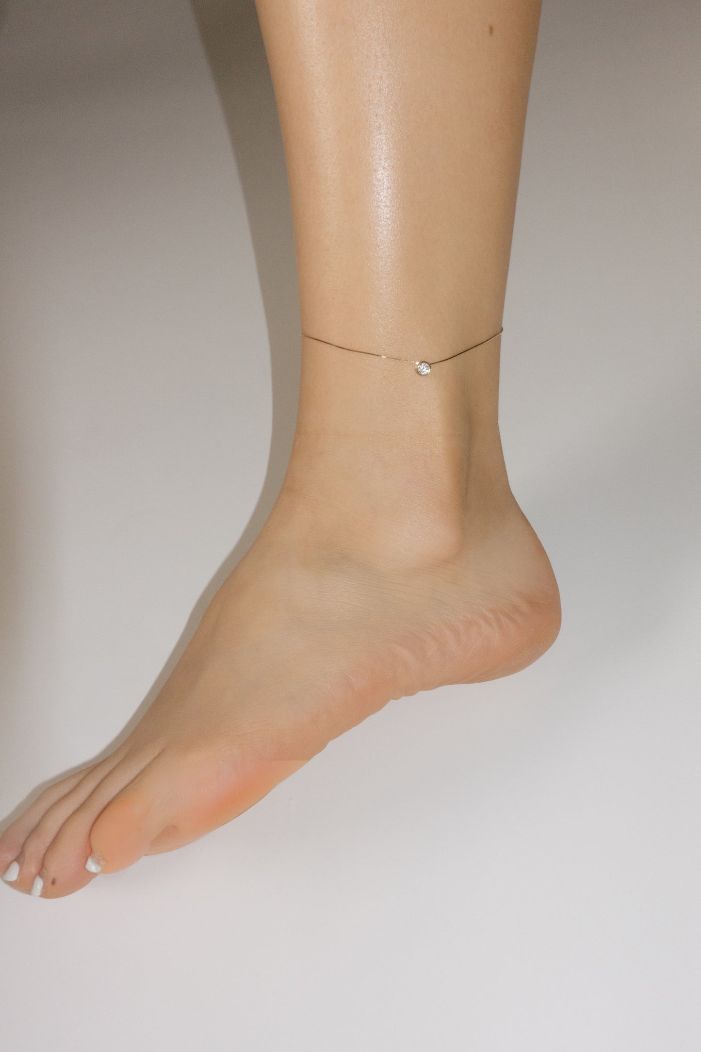 Minimal 14k Box Chain Anklet with Pendant