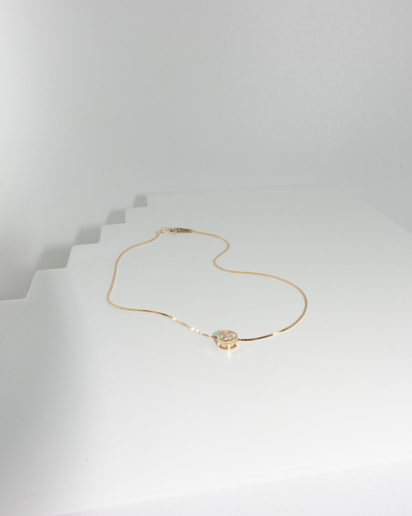 Minimal 14k Box Chain Anklet with Pendant