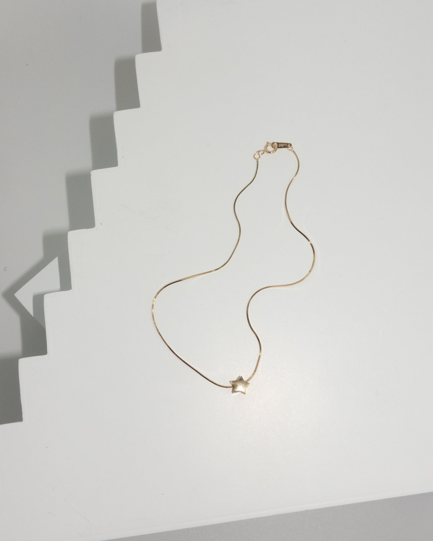 Minimal 14k Box Chain Anklet with Pendant