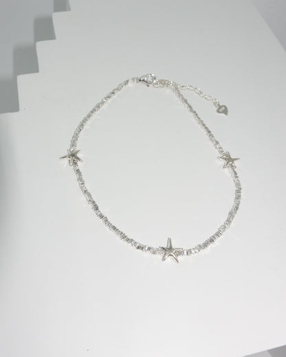 Sterling Silver Starfish Anklet