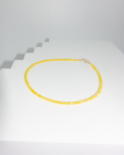 Handmade Yellow Agate Beads Anklet