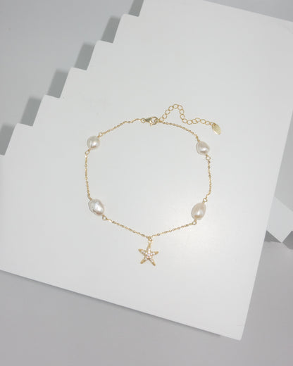 Freshwater Pearl Starfish Anklet