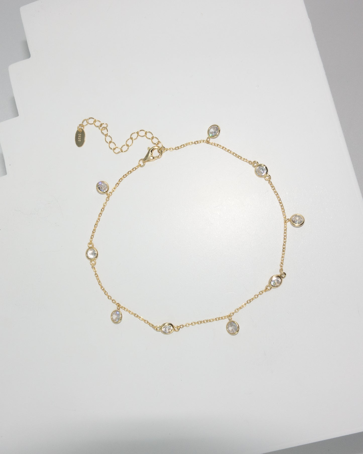 Zirconia Bezel Bubbles Anklet