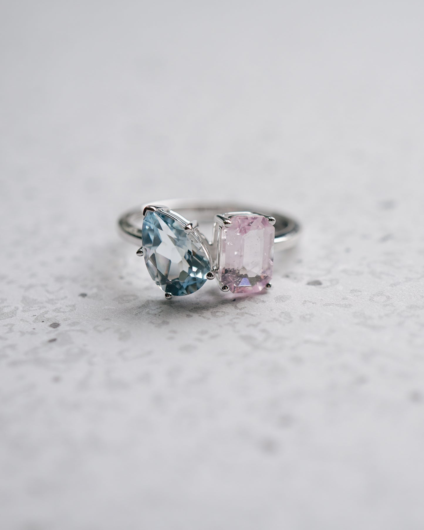 Aquamarine + Morganite Duo-Stone Ring