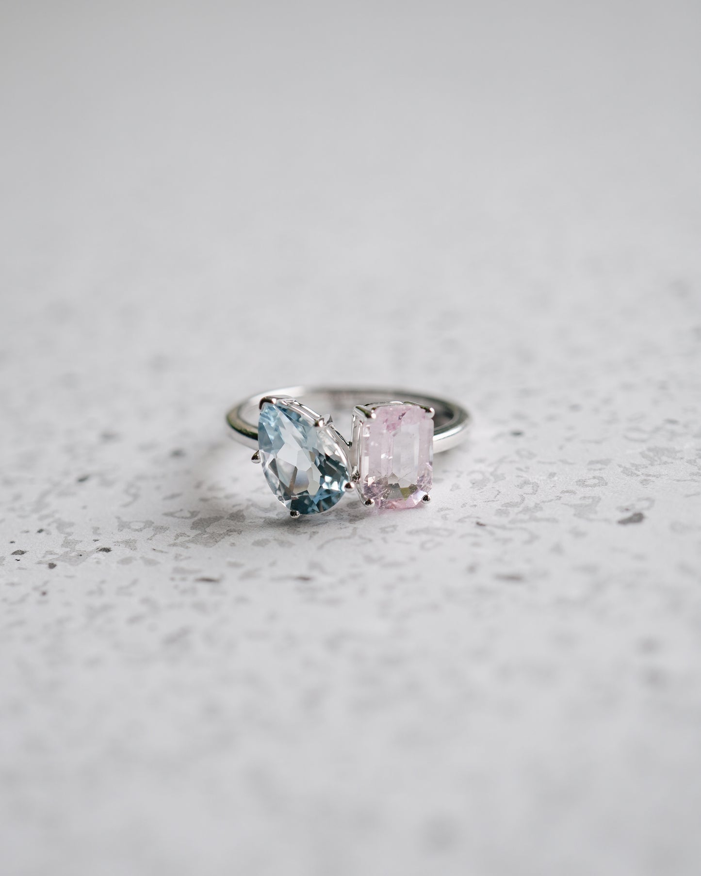 Aquamarine + Morganite Duo-Stone Ring