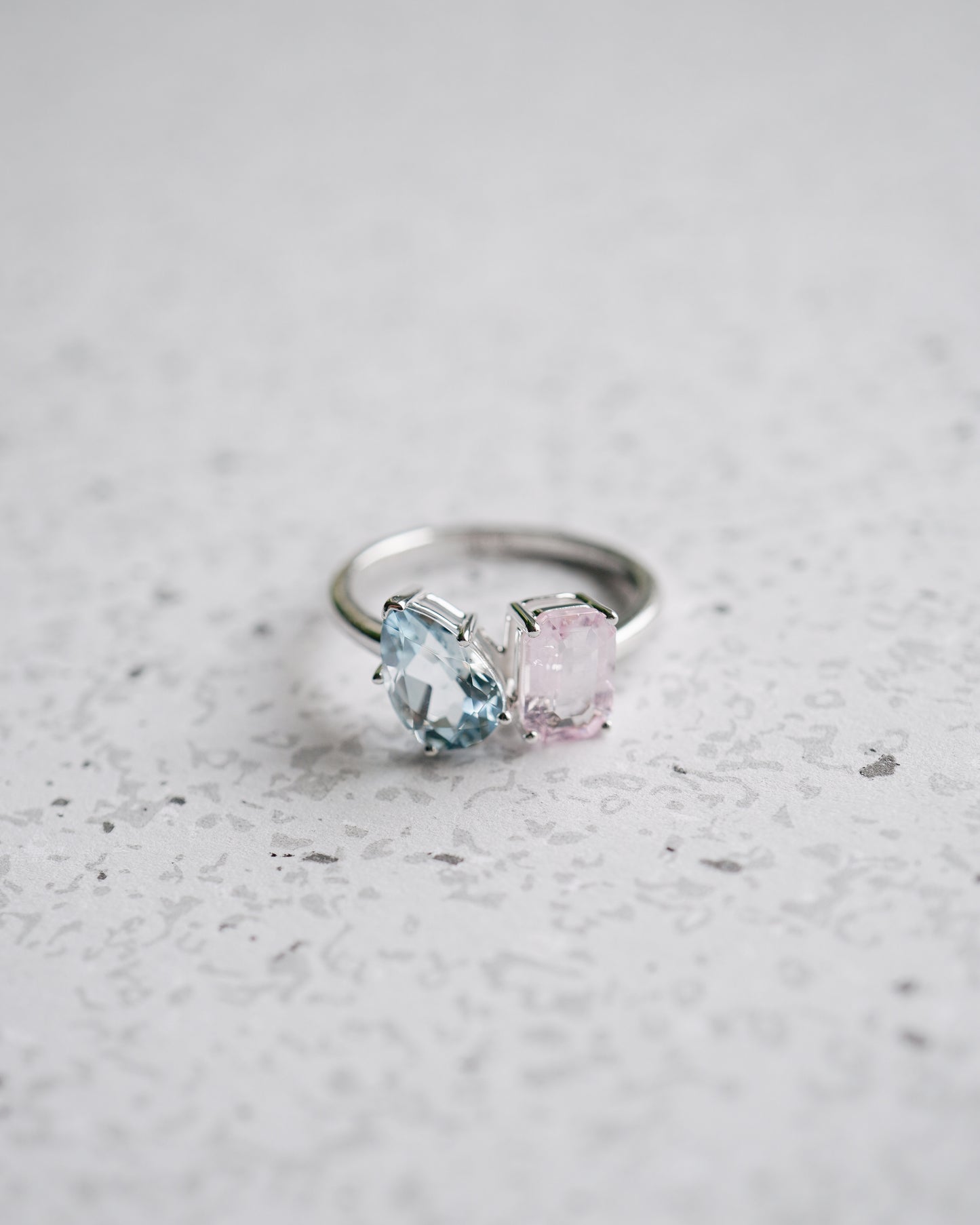 Aquamarine + Morganite Duo-Stone Ring