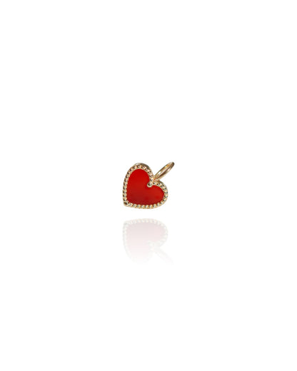 Red Agate Heart Pendant Charm