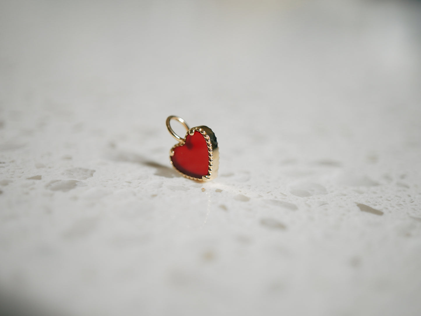 Red Agate Heart Pendant Charm