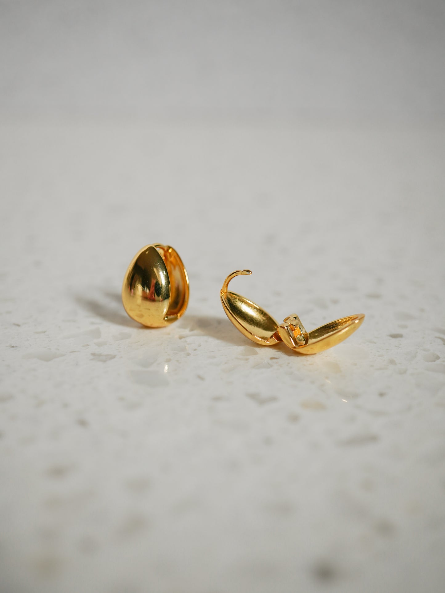 Minimal Teardrop Huggie Earrings