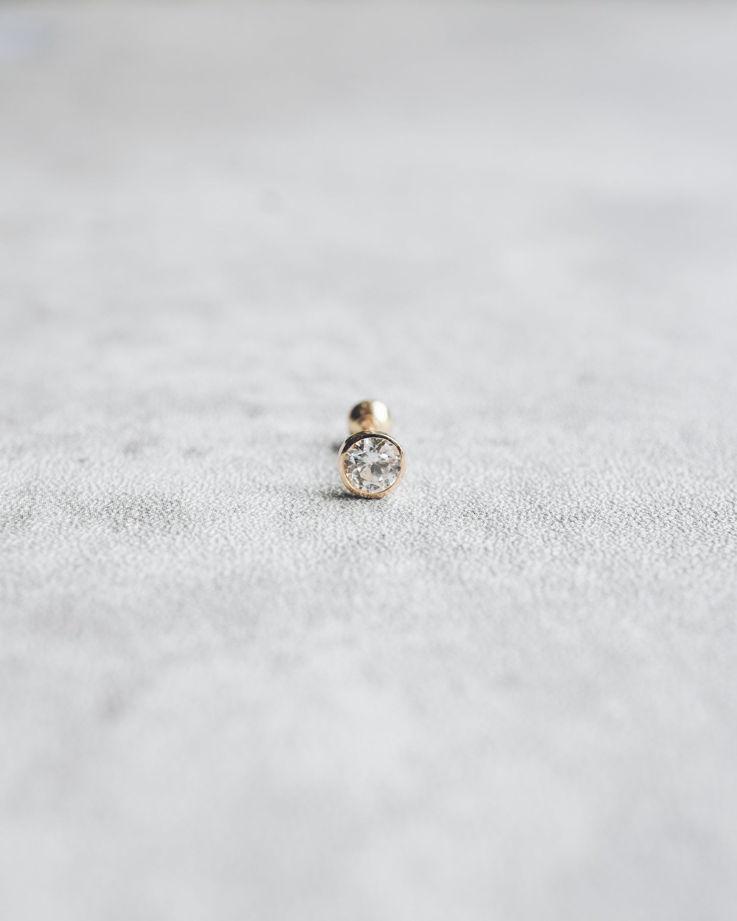 Bezel Moissanite Screw Back Stud