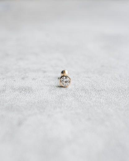 Bezel Moissanite Screw Back Stud