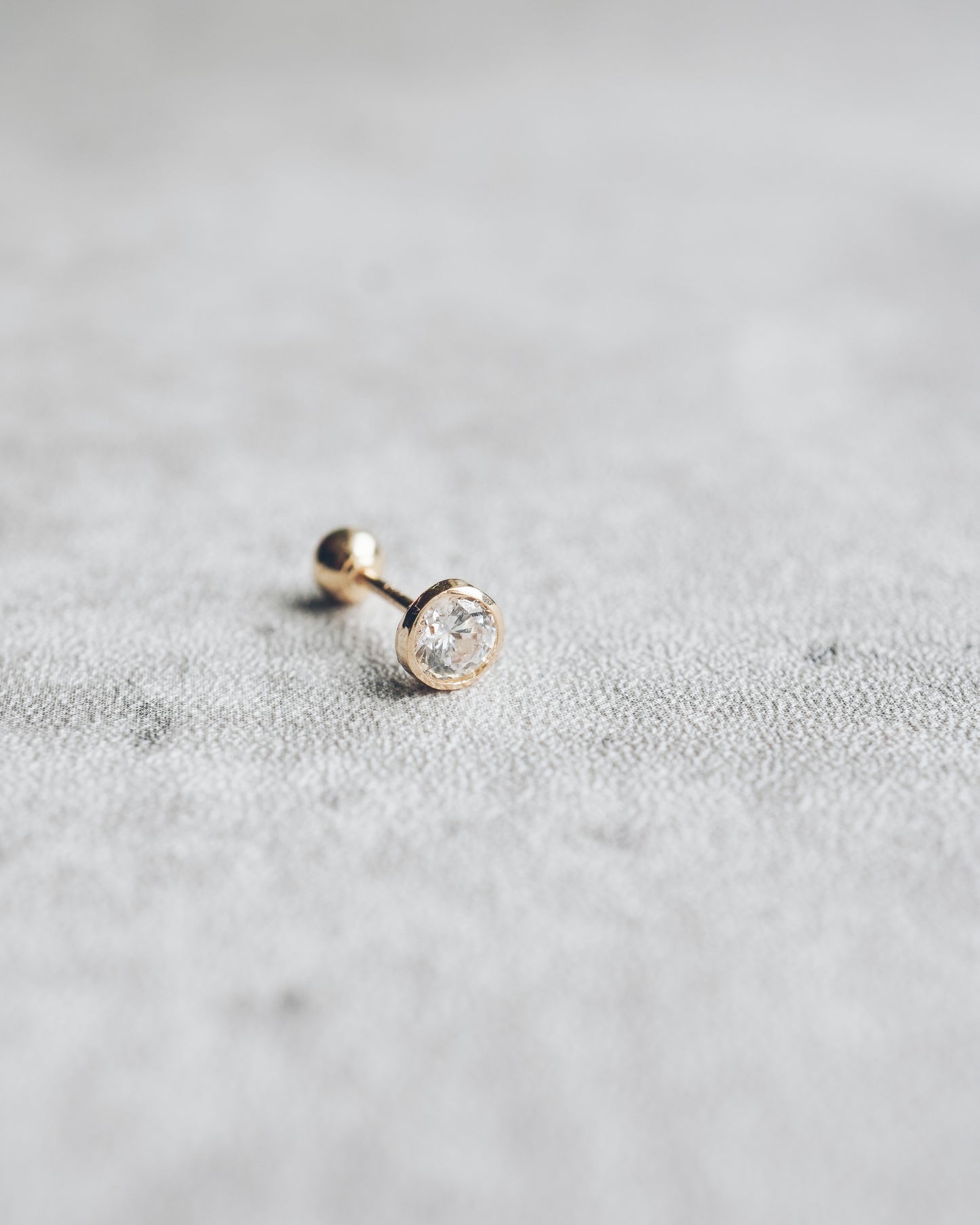 Bezel Moissanite Screw Back Stud