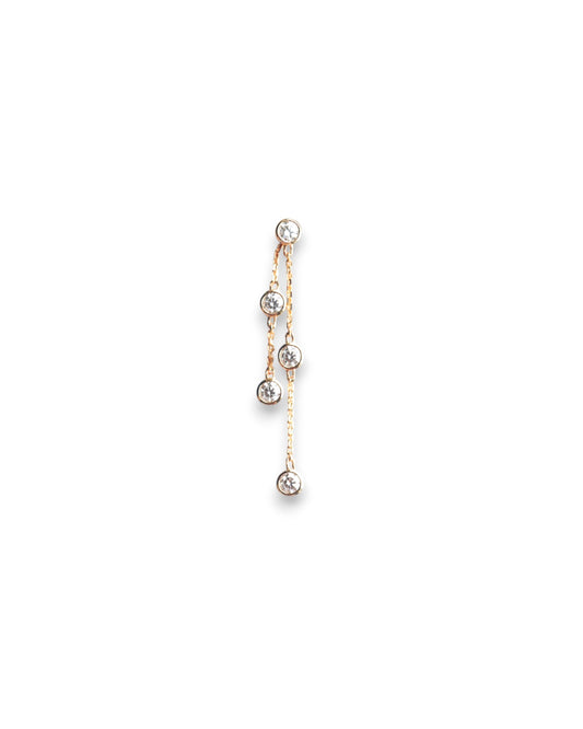 Moissanite Bezel Front Back Dangle Earrings