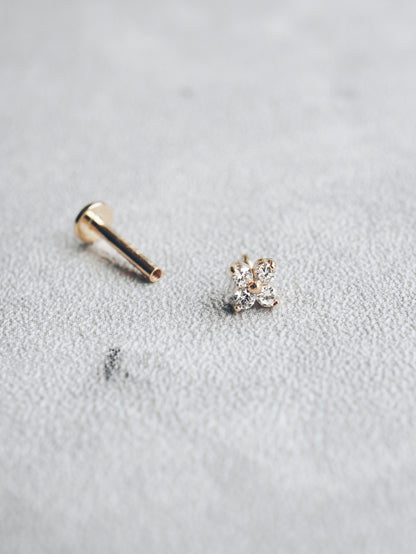 Diamond Flower Flat Back Stud