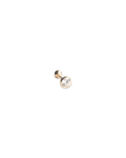 Bezel Moissanite Screw Back Stud