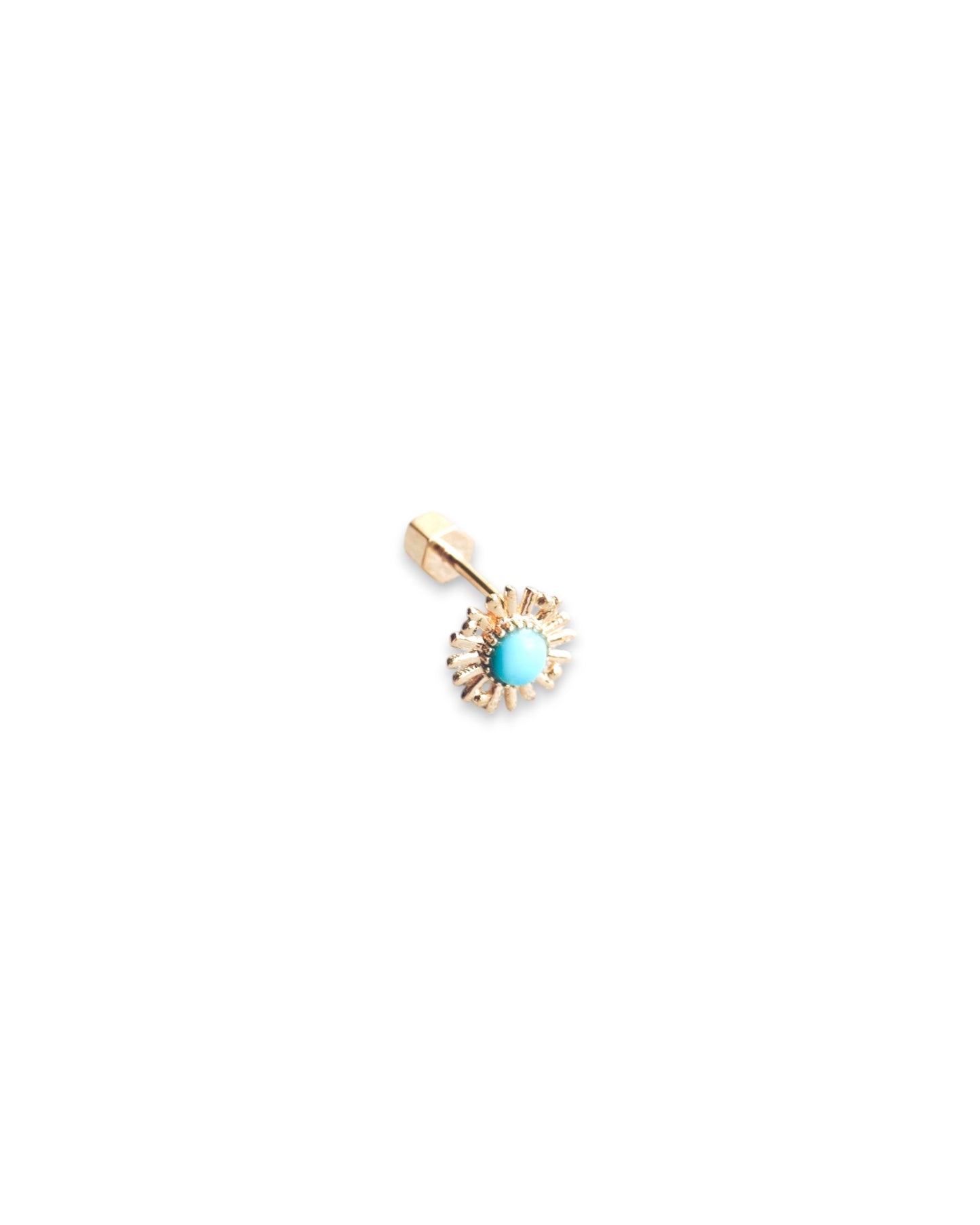 Turquoise Flower Screw Back Stud