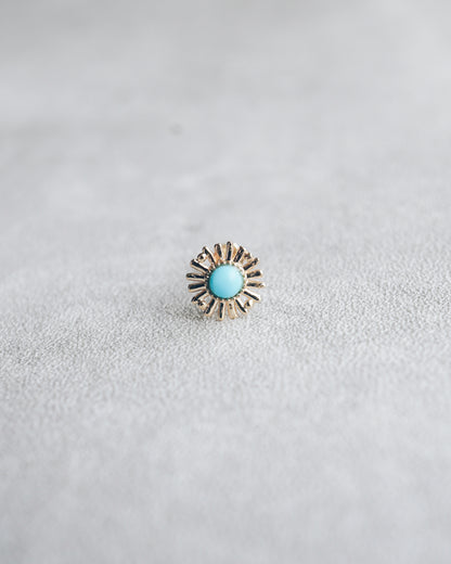 Turquoise Flower Screw Back Stud