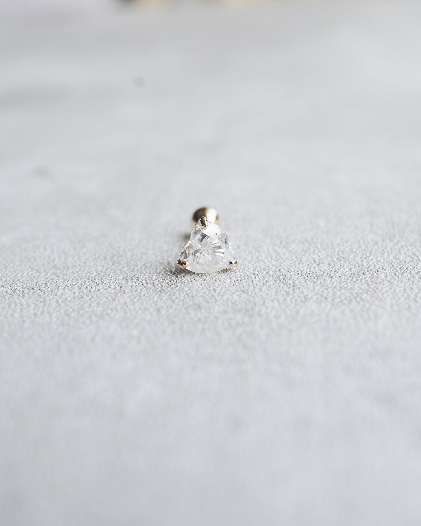 Heart Moissanite Screw Back Stud