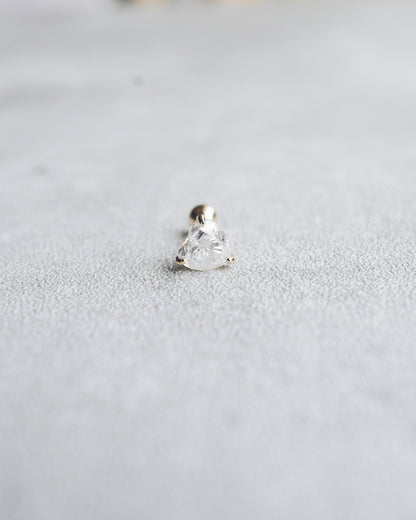 Heart Moissanite Screw Back Stud