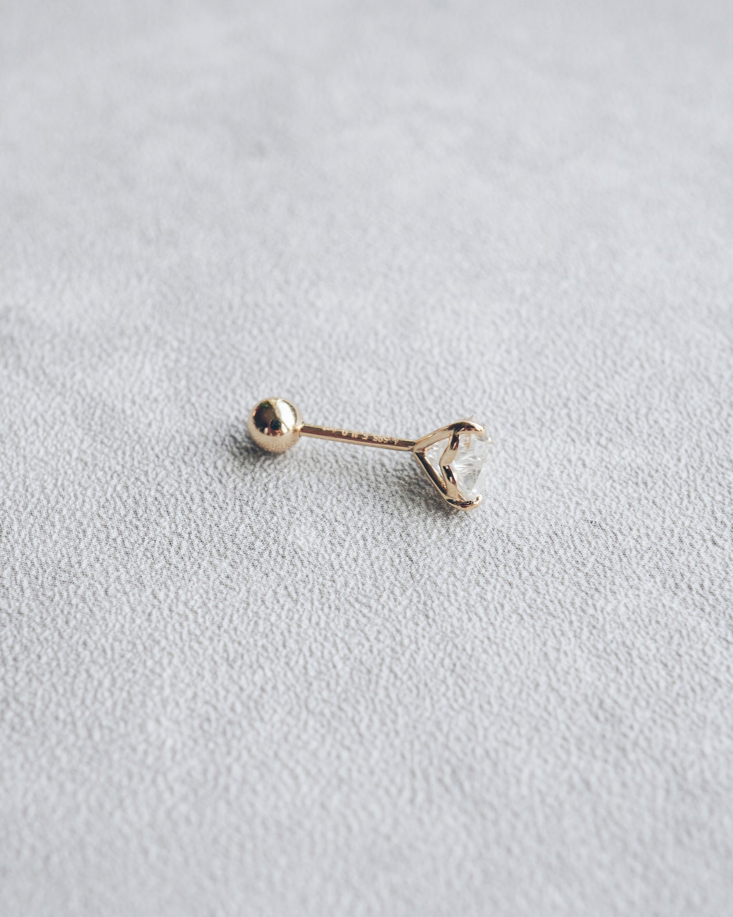 Heart Moissanite Screw Back Stud