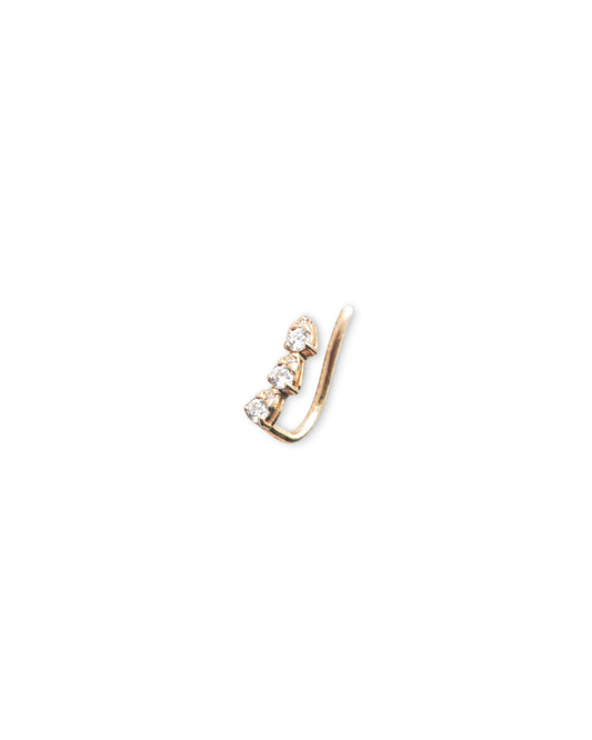 Minimal Diamond Climber Hook Earring