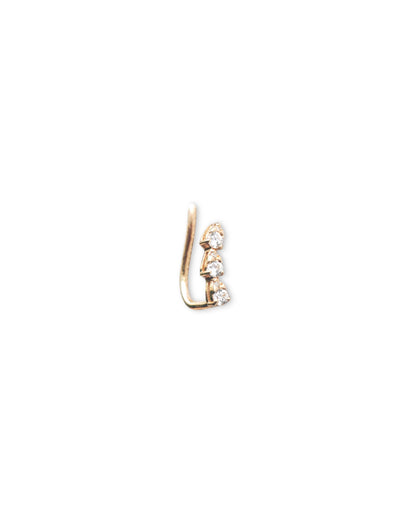 Minimal Diamond Climber Hook Earring