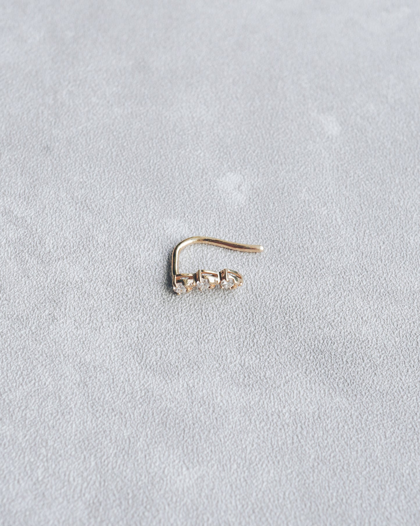 Minimal Diamond Climber Hook Earring