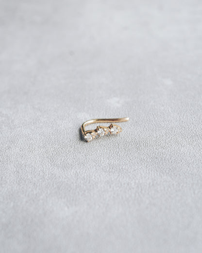 Minimal Diamond Climber Hook Earring